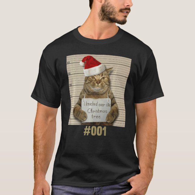 Camiseta Eu Matei O Gato Da Árvore De Natal (Frente)