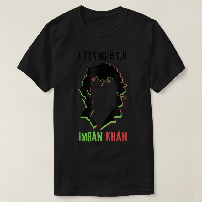 Camiseta Eu me encontro com o apoio do Imran Khan PTI Pakis (Frente do Design)