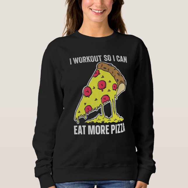 Camiseta Eu Me Exercito Para Poder Comer Mais Pizza  Fitnes (Frente)
