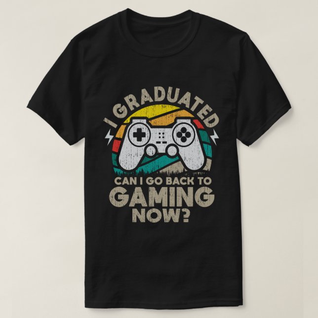 Camiseta Eu me Formei Posso Voltar a Jogar Agora Jogador (Frente do Design)