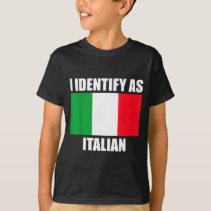 Camiseta Eu Me Identifico Como Italiano Bandeira Divertida 