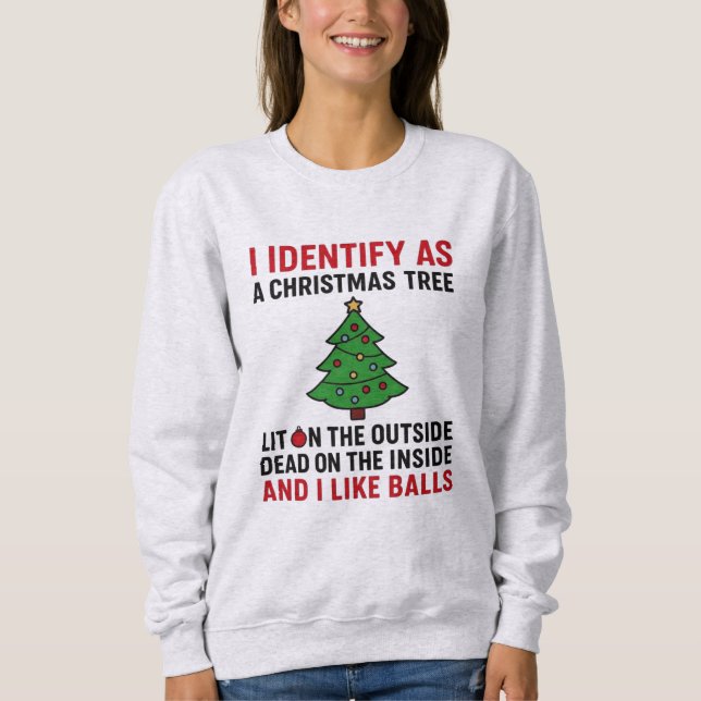 Camiseta Eu Me Identifico como uma Árvore de Natal – Camise (Frente)