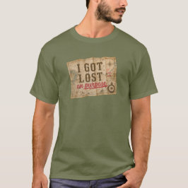 Camiseta Eu Me Perdi de Propósito Mapa Antigo