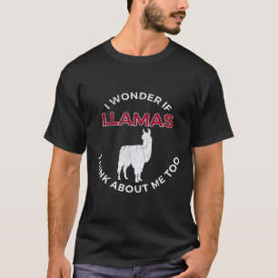 Camiseta Eu me pergunto se as lhamas também pensam em mim  