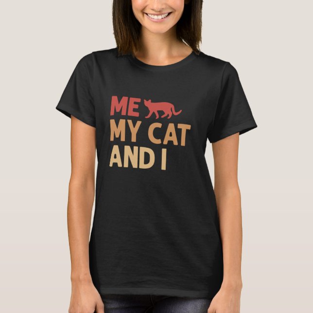 Camiseta Eu Meu Gato e Eu Mãe de Gato (Frente)