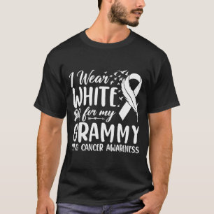 Camiseta Eu Minha Vovó Branca Conscientização do Câncer de