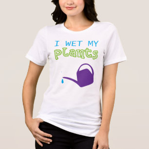 Camiseta Eu molhei minha planta Design de jardinagem engraç
