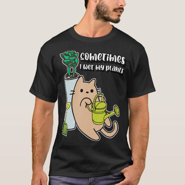 Camiseta Eu Molho Plantas Às Vezes Gato (Frente)