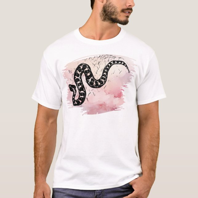 Camiseta Eu mordo Cobra de Massasauga a rosa (Frente)