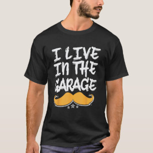 Camiseta Eu Moro na Garagem Pai Mecânico Papai Reparo de Ca