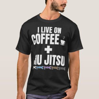 Camiseta Eu moro no café e o Jiu Jitsu brasileiro BJJ