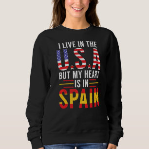 Camiseta Eu Moro Nos Eua Mas Meu Coração É Na Espanha Espan