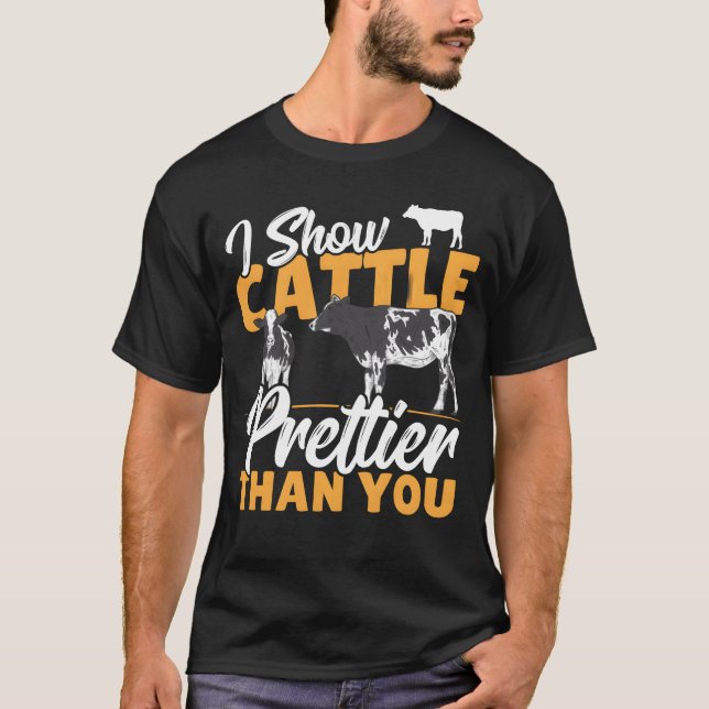 Camiseta Eu mostro gado mais bonito que você, garoto que mo (Frente)