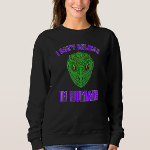 Camiseta Eu Não Acredito Em Gente Alienígena Verde Reptilia