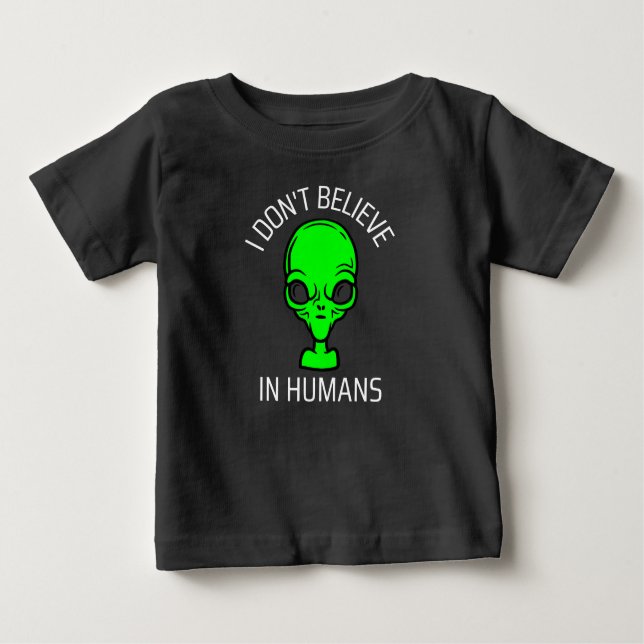 Camiseta Eu não acredito em humanos (Frente)