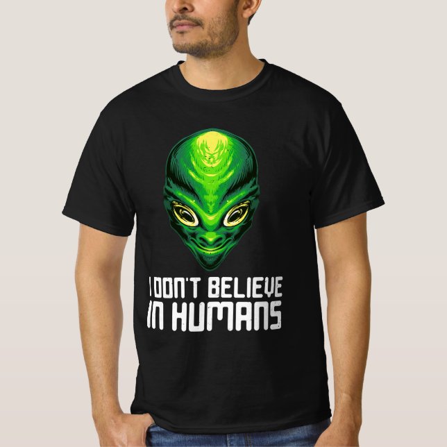 Camiseta Eu não acredito em humanos (Frente)