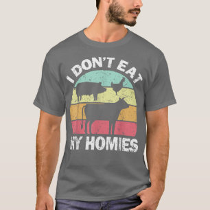 Camiseta Eu não como meu vegetariano vegetariano não come
