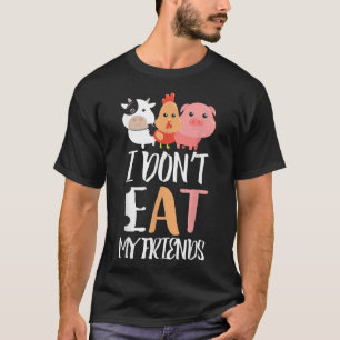 Camiseta Eu Não Como Meus Amigos Engraçado Vegan Vegetarian