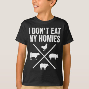 Camiseta Eu Não Como Meus Amigos Engraçado Vegetariano