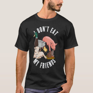 Camiseta Eu Não Como Meus Amigos   Para Veganos Vegetariano