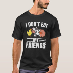 Camiseta Eu não como meus amigos vegetais vegetarianos