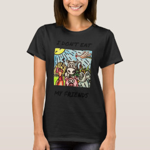 Camiseta Eu não como meus amigos - vegetariano engraçado