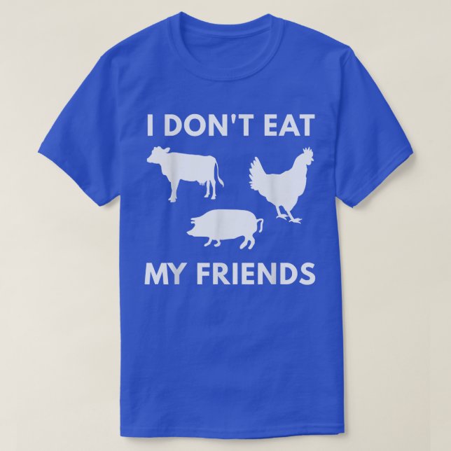Camiseta Eu não como meus amigos vegetarianos (Frente do Design)