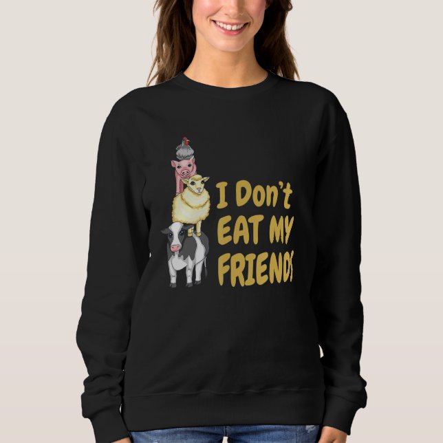 Camiseta Eu não como meus amigos vegetarianos (Frente)