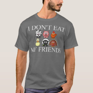 Camiseta Eu não como meus amigos vegetarianos engraçados ve