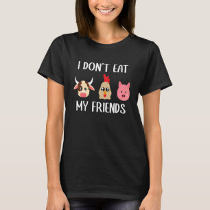 Camiseta Eu não como meus amigos vegetarianos no mundo vege
