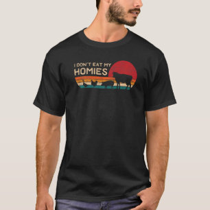 Camiseta Eu Não Como Meus Amigos Vegetarianos Retro Vintage
