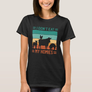 Camiseta Eu não como meus animais domésticos vegetarianos