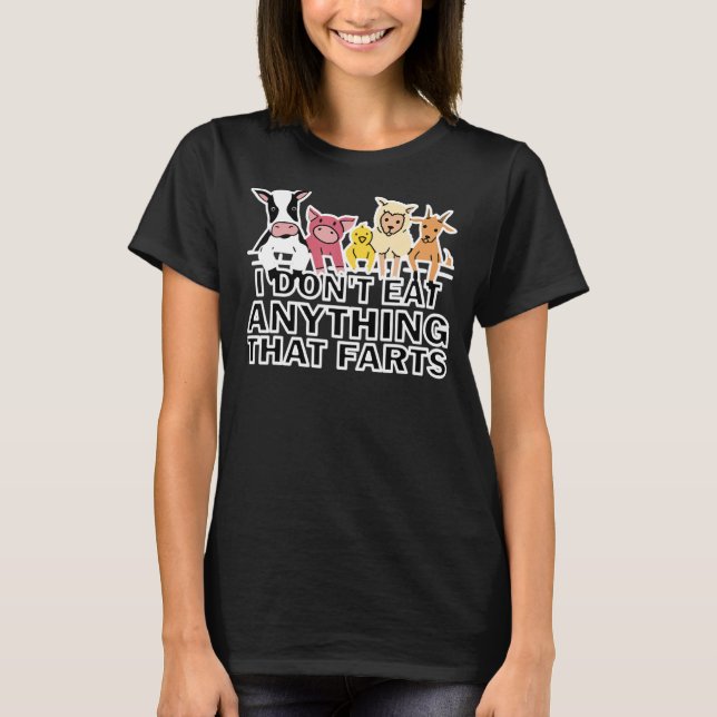 Camiseta Eu não como nada que dava ferragens à vegetariana (Frente)