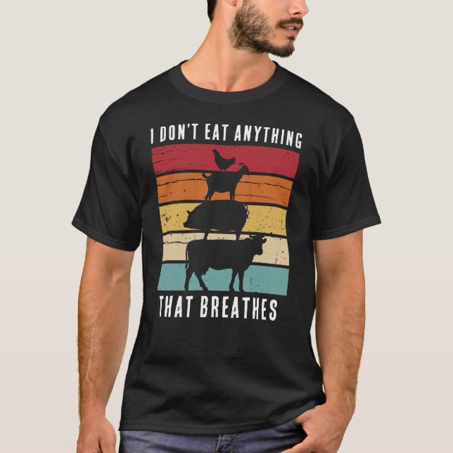 Camiseta Eu não como nada que respira Vegan (Frente)