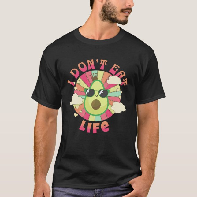 Camiseta Eu não como vida  Vegan Retro  Vegetariano (Frente)
