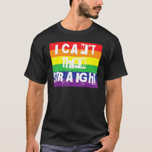 Camiseta Eu não consigo pensar Hetero Orgulho gay Arco-Íris