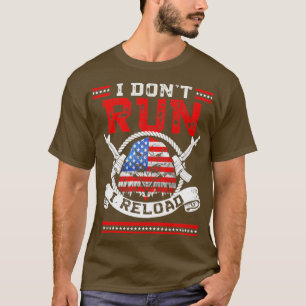 Camiseta Eu Não Corro Eu Recarrego Bandeira Americana Patri