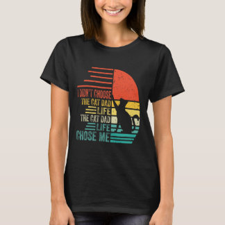 Camiseta Eu Não Escolhi A Vida De Pai De Gato Retro Dia Dos