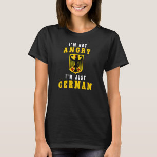 Camiseta Eu não estou zangado Eu sou alemão Engraçado Língu