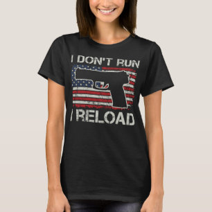 Camiseta Eu não executo I Reload - Pro Guns Pistol USA Flag