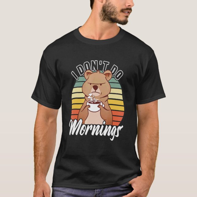 Camiseta Eu não faço manhãs Pajamas Grumpy Morning Introduç (Frente)