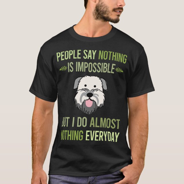 Camiseta Eu Não Faço Nada Soft Coated Wheaten Terrier 01 (Frente)