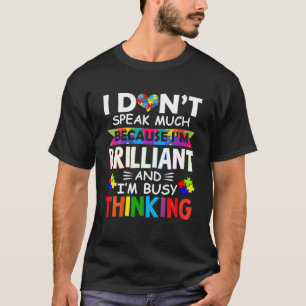 Camiseta Eu Não Falo Muito Brilhante Autismo Autismo Boys 