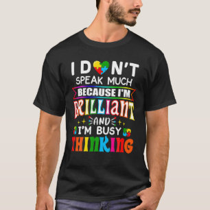Camiseta Eu Não Falo Muito Brilhante Autismo Autismo Boys