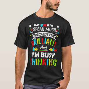Camiseta Eu Não Falo Muito Brilhante Autismo Autismo Boys G