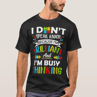 Camiseta Eu Não Falo Muito Brilhante Autismo Autismo Boys G