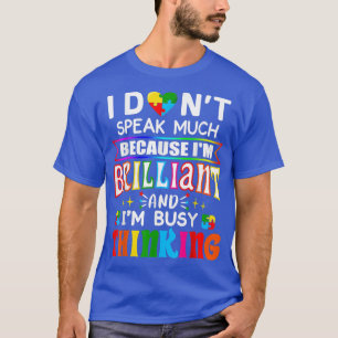 Camiseta Eu Não Falo Muito Brilhante Autismo Autismo Boys G