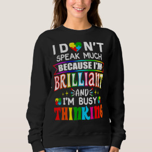 Camiseta Eu Não Falo Muito Brilhante Autismo Autismo Boys G