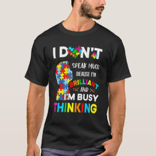 Camiseta Eu Não Falo Muito Brilhante Autismo Autismo Boys G