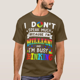 Camiseta Eu Não Falo Muito Brilhante Autismo Autismo Boys G